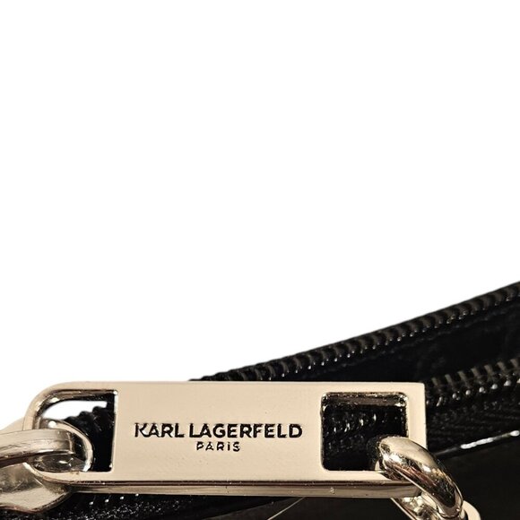 Karl Lagerfeld Paris Black Logo Wristlet - NWOT - 9 in by 5.75 in - Picture 4 of 5